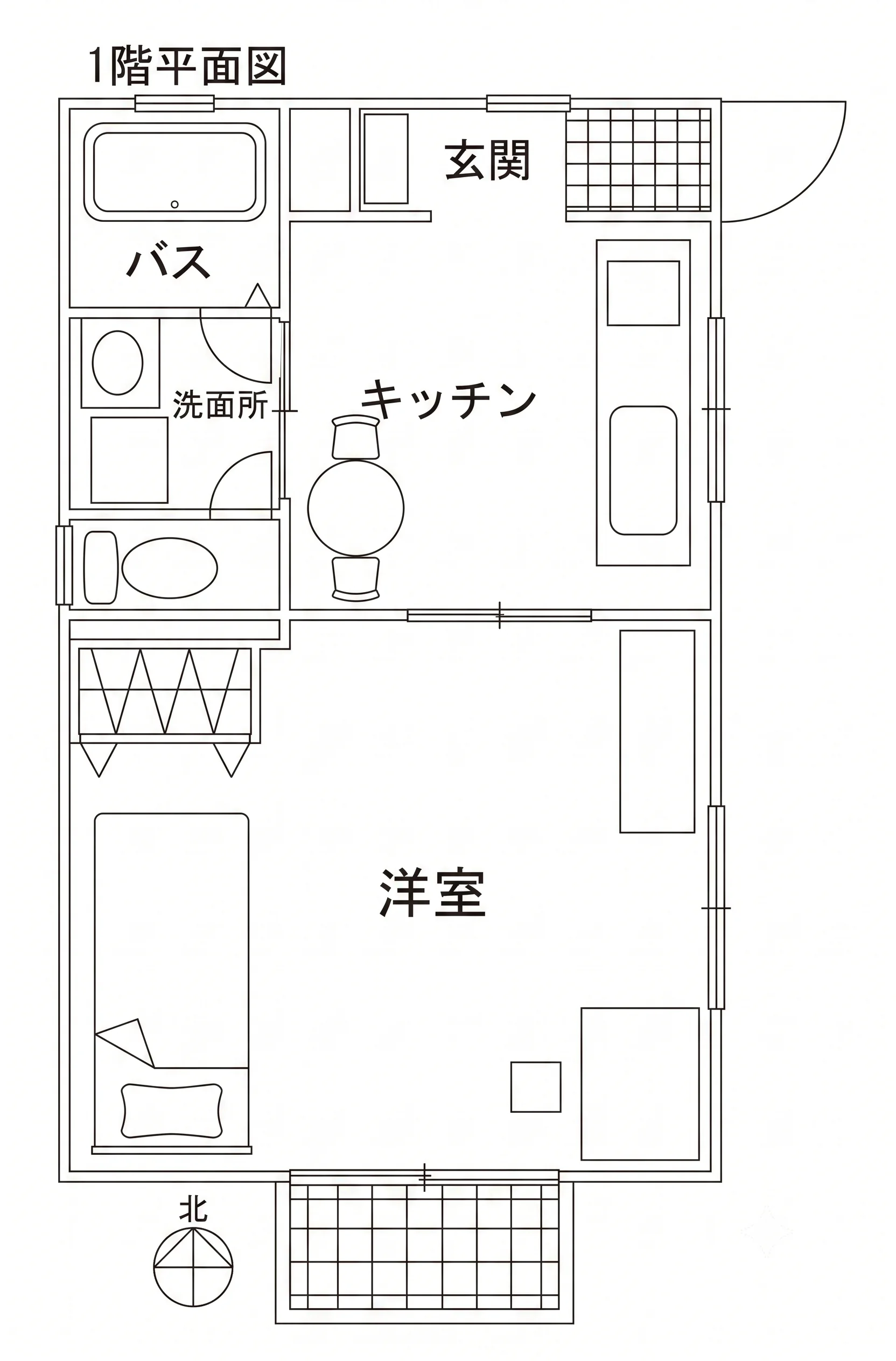 Minka東棟の1DK 10帖・ロフト3帖付き間取り図